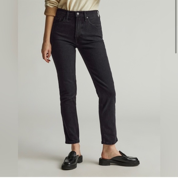 Everlane The Original Cheeky Jean Organic Cotton Hi Rise Black 25 - Picture 4 of 16